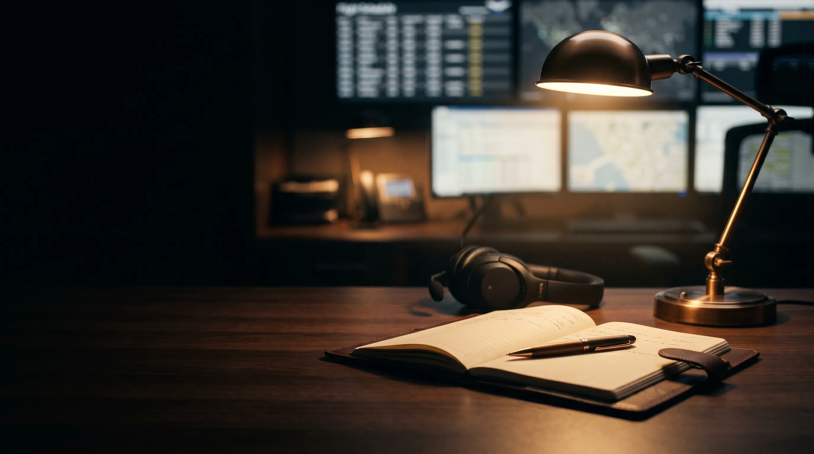 Dispatch / operations desk at night